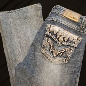 Grace in LA Embellished Jeans, Boot Cut, Size 28